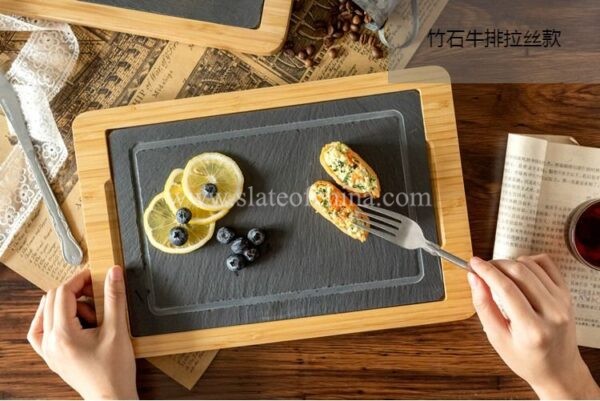 bamboo frame slate cheese board 11