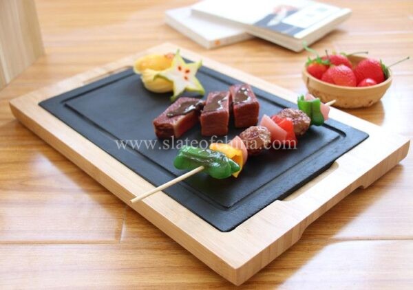 bamboo frame slate cheese board 12