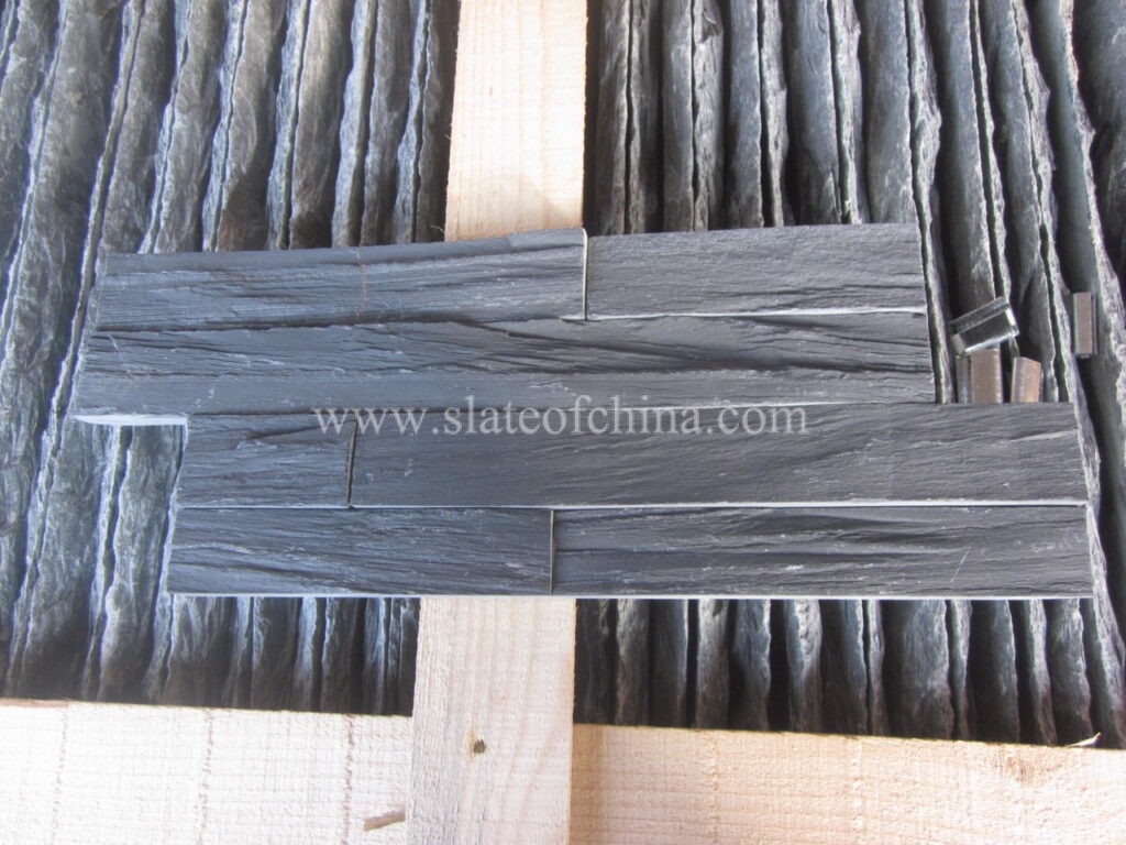 black rough surface slate panel 15