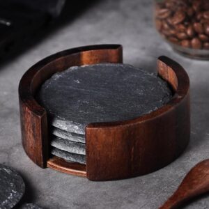 slate coaster in set with wooden box 1