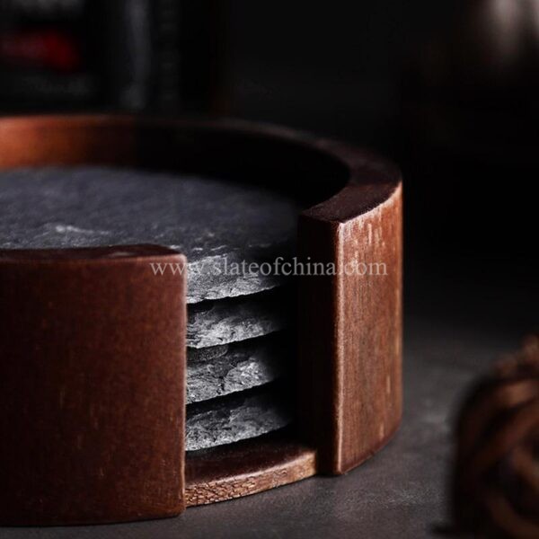 slate coaster in set with wooden box 2