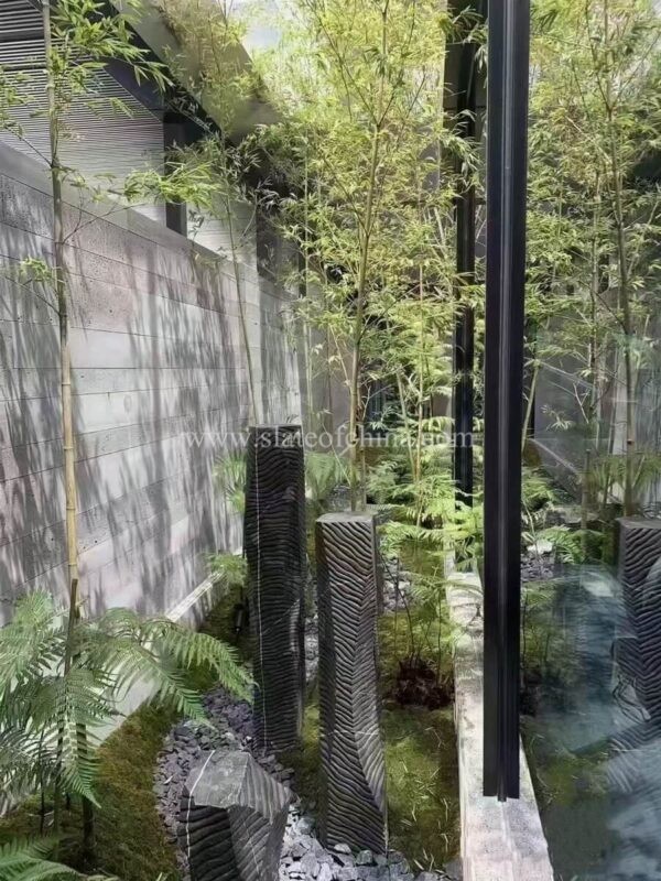 China Black Stone Garden Columns (4)