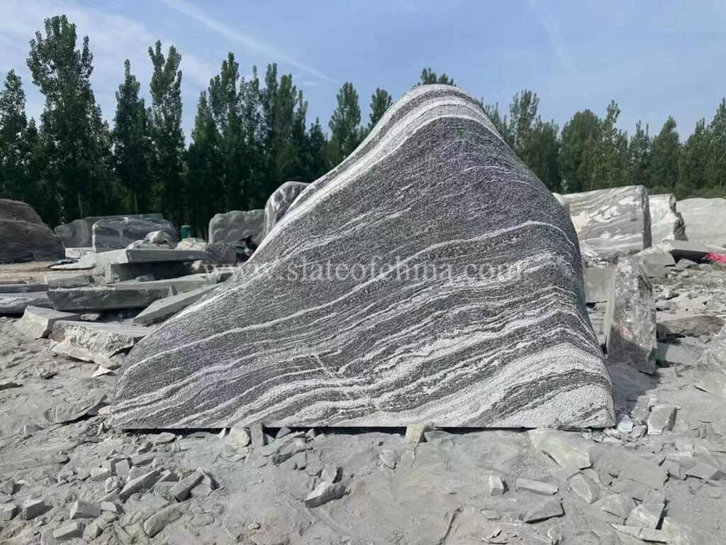 China Black Stone Landscape Monolith (7)