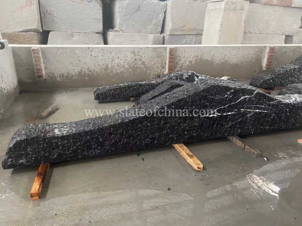 Black Stone Long Strip Big Stone Slice Landscape Stone (3)