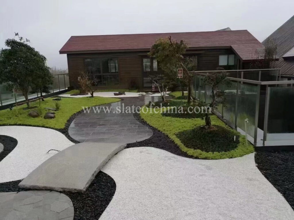 Black Stone And White Gravel Landscaping (4)