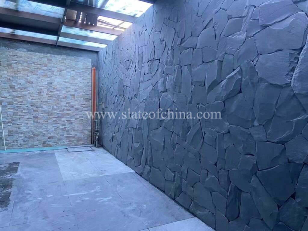 Grey Slate Random Cladding Blue-black Random Slate Wall Cladding Decoration - Slate Of China